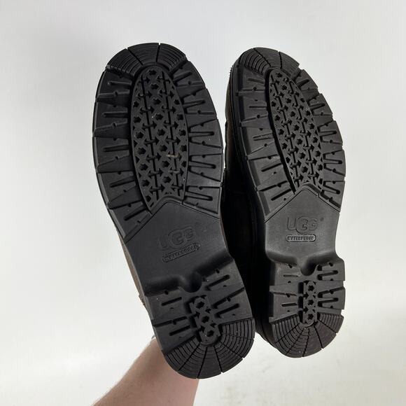 Ugg Barrington Boots mens size 7 brown leather waterproof lace up lined shoes - Picture 8 of 11